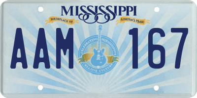 MS license plate AAM167