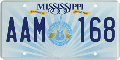 MS license plate AAM168