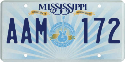 MS license plate AAM172