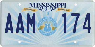 MS license plate AAM174