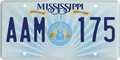 MS license plate AAM175