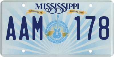 MS license plate AAM178