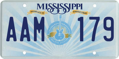 MS license plate AAM179