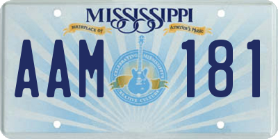 MS license plate AAM181