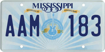 MS license plate AAM183