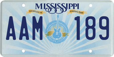 MS license plate AAM189