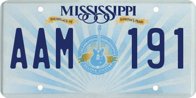 MS license plate AAM191