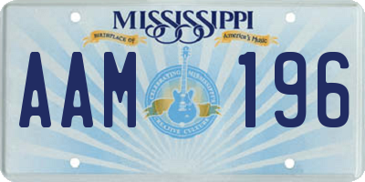 MS license plate AAM196