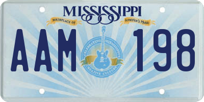 MS license plate AAM198