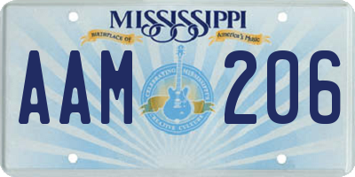 MS license plate AAM206