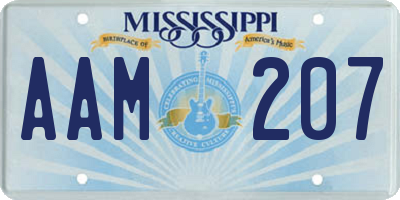 MS license plate AAM207