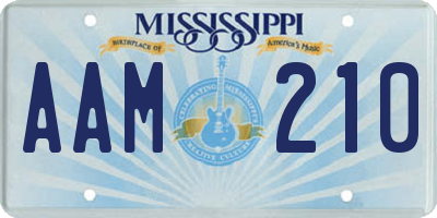 MS license plate AAM210