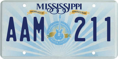 MS license plate AAM211