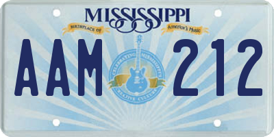 MS license plate AAM212