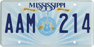 MS license plate AAM214