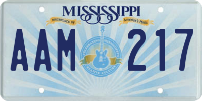 MS license plate AAM217