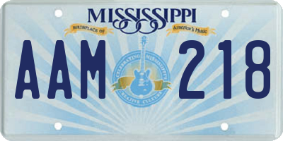 MS license plate AAM218