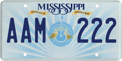 MS license plate AAM222