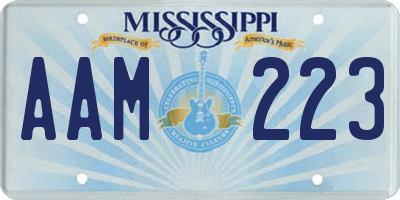 MS license plate AAM223