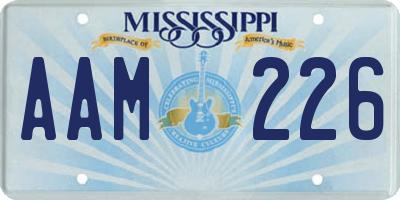 MS license plate AAM226