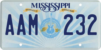 MS license plate AAM232