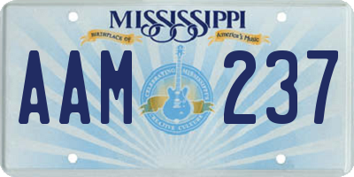 MS license plate AAM237