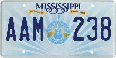 MS license plate AAM238