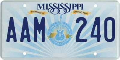 MS license plate AAM240