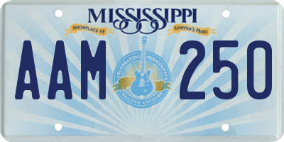 MS license plate AAM250