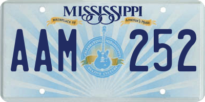 MS license plate AAM252