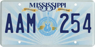 MS license plate AAM254