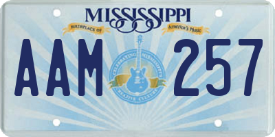 MS license plate AAM257