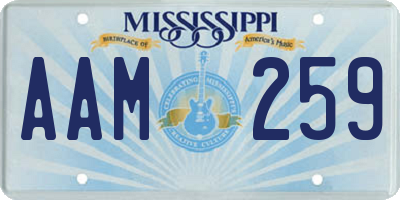 MS license plate AAM259