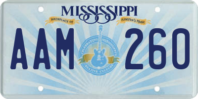 MS license plate AAM260