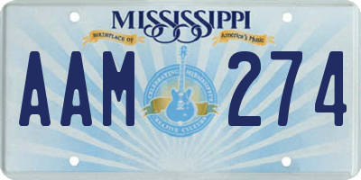 MS license plate AAM274