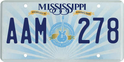 MS license plate AAM278