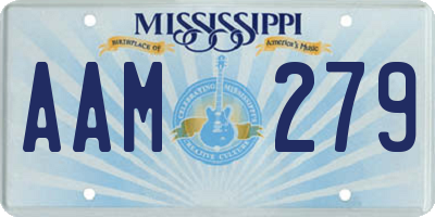 MS license plate AAM279