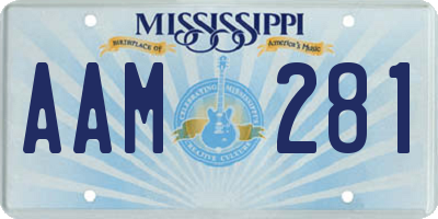 MS license plate AAM281