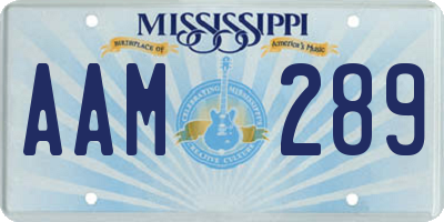 MS license plate AAM289