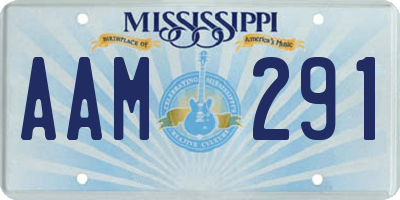 MS license plate AAM291