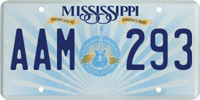 MS license plate AAM293