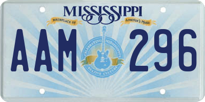 MS license plate AAM296