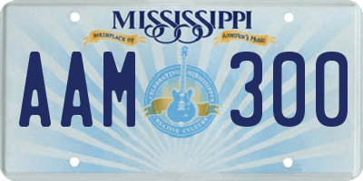 MS license plate AAM300