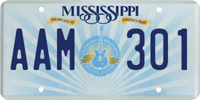 MS license plate AAM301