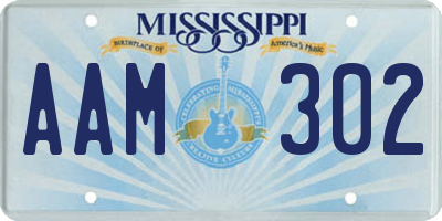 MS license plate AAM302