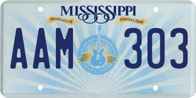 MS license plate AAM303