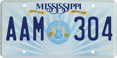 MS license plate AAM304