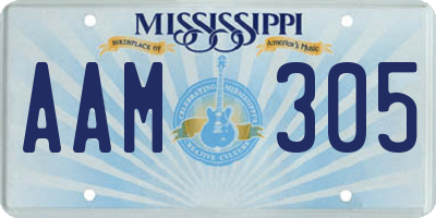 MS license plate AAM305