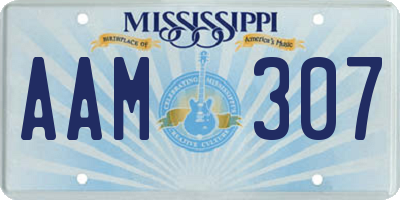 MS license plate AAM307