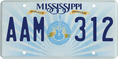 MS license plate AAM312